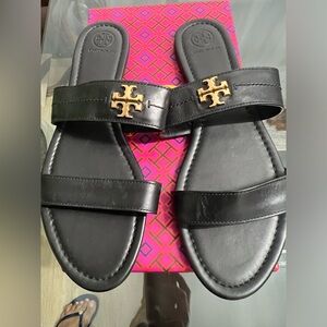 Tory Burch Everly Two Band Flat Sandal Black